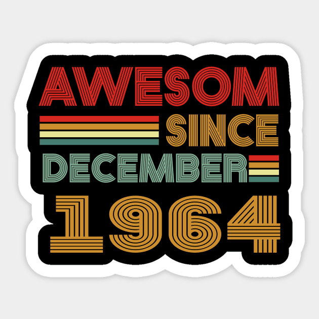 59th birthday awesom since december 1964 Sticker by MetalHoneyDesigns